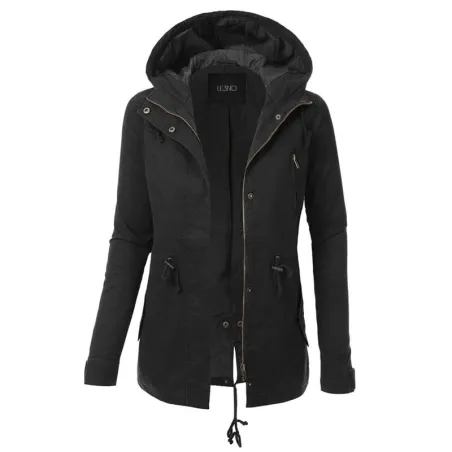 Varm huvajacka - lång - med zipper