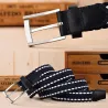 Braided elastic belt - läder - unisex
