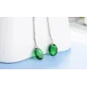 AretesPendientes de plata largo con zirconia verde