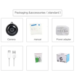 Mini caméra de sécurité WiFi CCTV - P2P - IP - IR vision nocturne - détection de mouvement - moniteur bébé