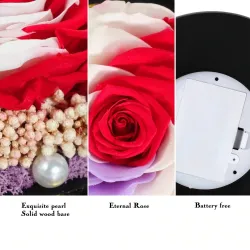 Preservado rosa eterna - caixa de vidro com luz - Dia dos Namorados / presente de casamento