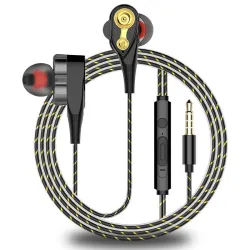 Téléphones d'oreilles - oreillettes - basse haute - double lecteur - avec microphone - 3.5mm