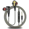 Téléphones d'oreilles - oreillettes - basse haute - double lecteur - avec microphone - 3.5mm