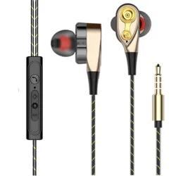 Auricolari cablati - auricolari - basso alto - dual drive - con microfono - 3,5mm
