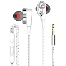Auricolari cablati - auricolari - basso alto - dual drive - con microfono - 3,5mm