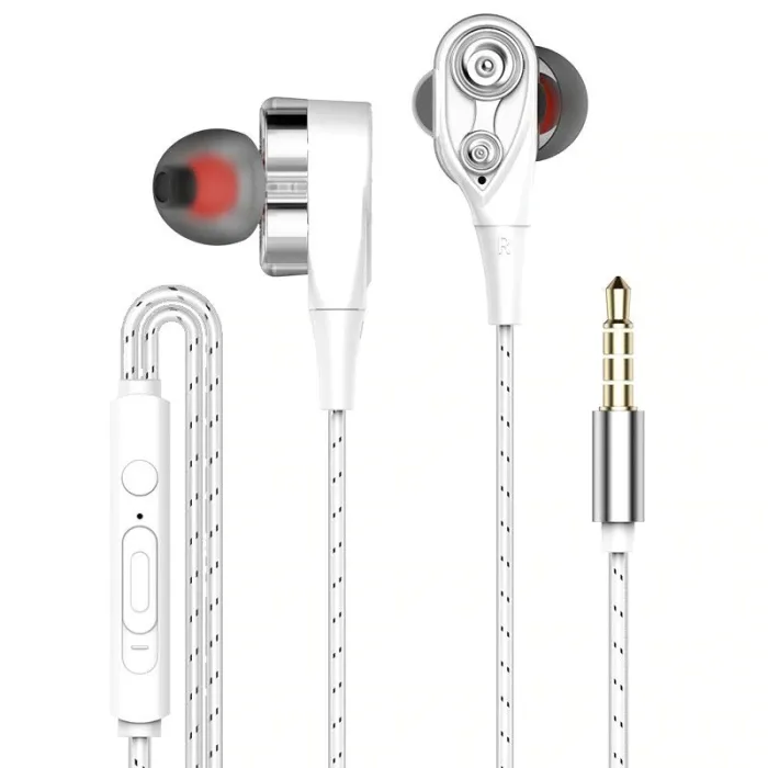Téléphones d'oreilles - oreillettes - basse haute - double lecteur - avec microphone - 3.5mm