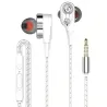 Auricolari cablati - auricolari - basso alto - dual drive - con microfono - 3,5mm