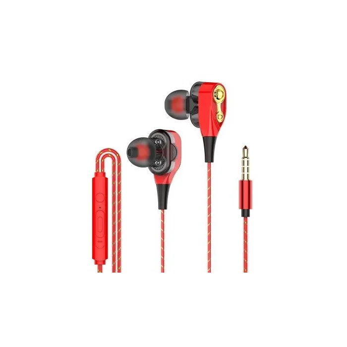 Téléphones d'oreilles - oreillettes - basse haute - double lecteur - avec microphone - 3.5mm