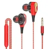 Auricolari cablati - auricolari - basso alto - dual drive - con microfono - 3,5mm