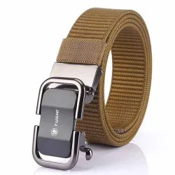Military nylon belt with automatic buckle