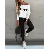 Fashionable tracksuit with sequins - set with long sleeve top & pantsBlouses & shirts
