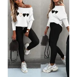 Fashionable tracksuit with sequins - set with long sleeve top & pantsBlouses & shirts