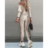 Combinaison à la mode avec paillettes - set avec haut à manches longues & pantalon