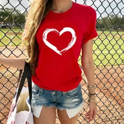 Heart printed t-shirt - short sleeve