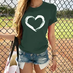 Heart printed t-shirt - short sleeve