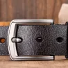Ceinture en cuir véritable - boucle en métal vintage