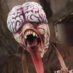 Biokemisk zombie mask - med lång tunga - latex - Halloween / maskerader