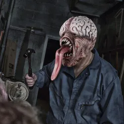 Biokemisk zombie mask - med lång tunga - latex - Halloween / maskerader