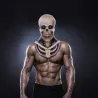 Skrämmande skelettmask - med bröstben bit - latex - full huvud