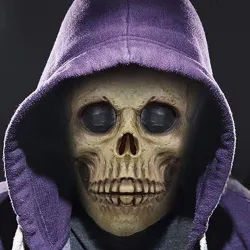 Scary skeleton mask - with chest bones piece - latex - full head