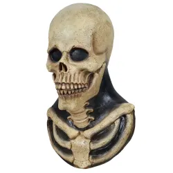 Masque de squelette effrayant - avec os de poitrine - latex - pleine tête