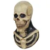 Scary skeleton mask - with chest bones piece - latex - full head