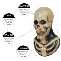 Scary skeleton mask - rintakehän luiden pala - latex