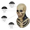Scary skeleton mask - with chest bones piece - latex - full head