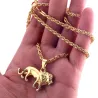 Collier tendance avec lion - or