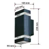 Lumière murale extérieure moderne - lampe étanche - 8W - LED