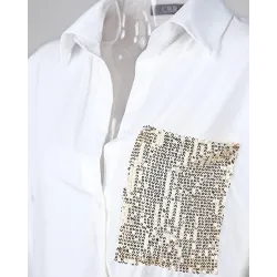 Blusas y camisasCamisa de manga larga de lentejuelas  brillante pantalón brillante - conjunto