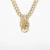 Hip-hop short chain with lion's head - gold necklace