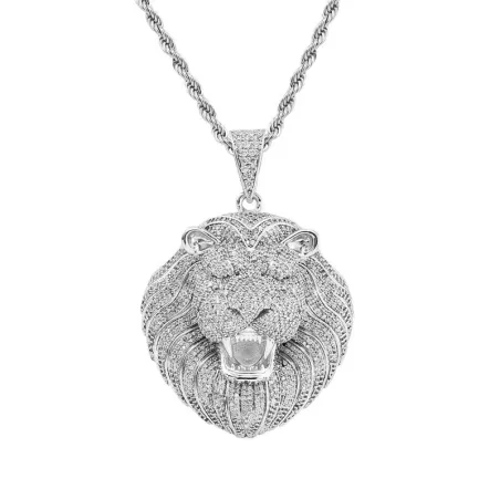 Iced out crystal leeuwenkop - luxe ketting - unisexKettingen