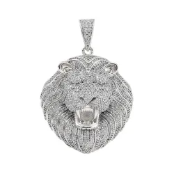 CollaresLa cabeza del león cristalino - collar lujoso - unisex