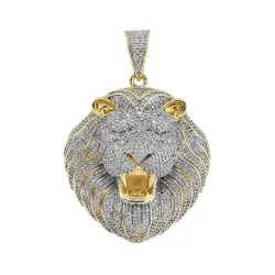 CollaresLa cabeza del león cristalino - collar lujoso - unisex