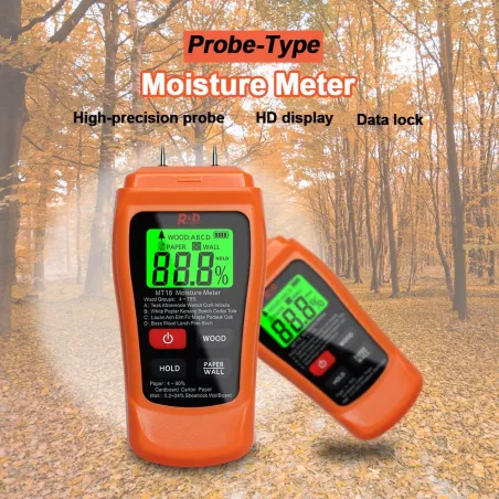 MT-18 - laranja - testador digital - medidor de umidade de madeira / papel - sensor de umidade da parede - testador