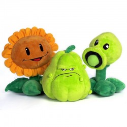 Zombie Pflanzen - Erbsen - Sonnenblume - Squash - Plüschspielzeug - 30cm
