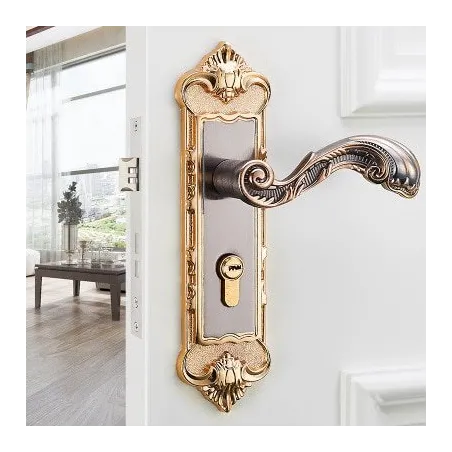 Poignées de porte Vintage avec serrure de sécurité - 2 pièces