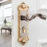 Vintage door handles with security lock - 2 pieces set