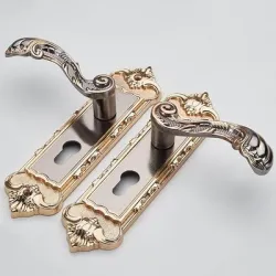 Vintage door handles with security lock - 2 pieces set