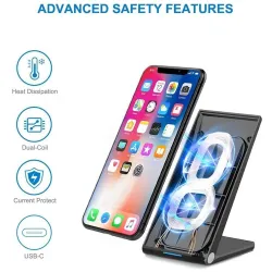 10W / 15W - chargeur sans fil - charge rapide - support pour iPhone / Samsung