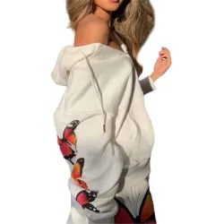 Hoodies & JerséisTrajes de moda con mariposas impresas - capucha / pantalones - conjunto