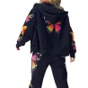 Hoodies & JerséisTrajes de moda con mariposas impresas - capucha / pantalones - conjunto