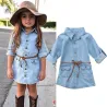 Overhemd met lange mouwen en knopen - mini-denimjurk voor meisjesKinderen