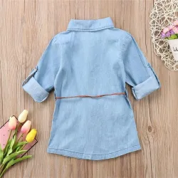 Pitkähihainen paita - mini denim -puku tytöille