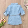 Pitkähihainen paita - mini denim -puku tytöille