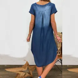 VestidosVestido de manga corta - V-neck - diseño suelto