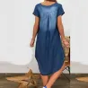 VestidosVestido de manga corta - V-neck - diseño suelto