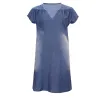 Short sleeve denim -vaatteet - V-neck
