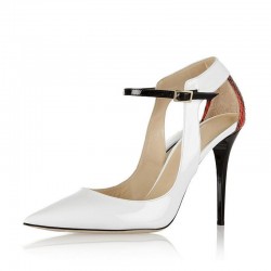 Pure white heels - snake veins